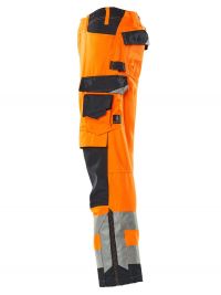 Strapazierfähige Warnschutzhose in Orange-Schwarzblau